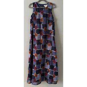 Floral Tropical Vacation Flowy Maxi Dress Size Medium romantic boho fairy y2k VT